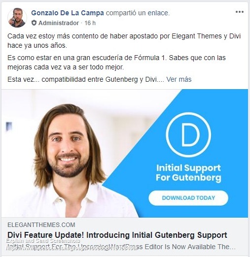 Divi ya es compatible con Gutenberg
